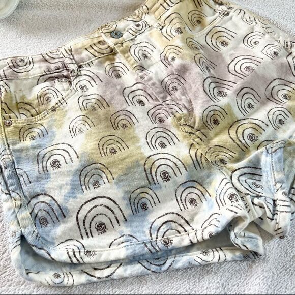 Anthropologie Pilcro Hannah Leathers Rainbow Ultra High-Rise Denim Shorts 28 - Picture 4 of 11